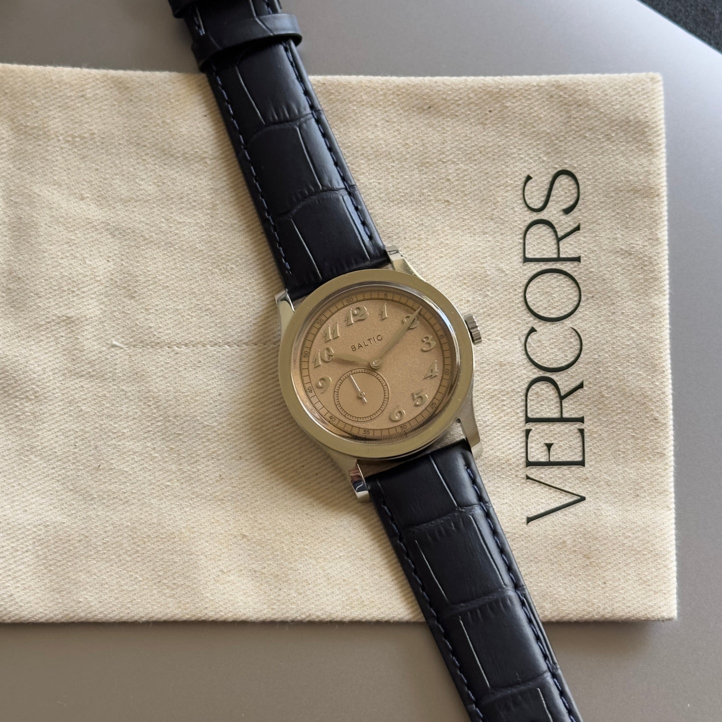 Matte Navy Croc Emboss Strap