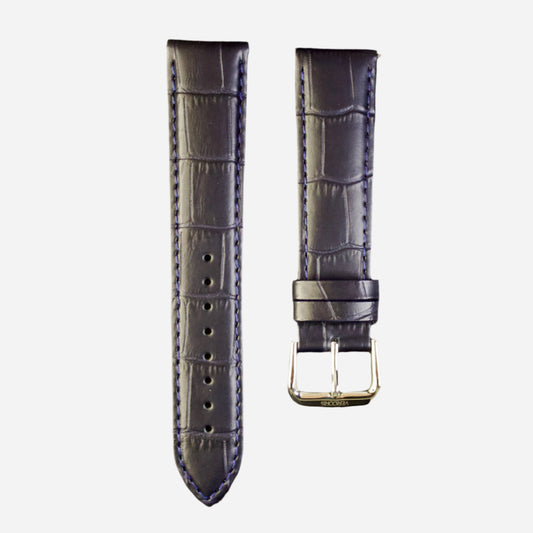 Matte Navy Croc Emboss Strap