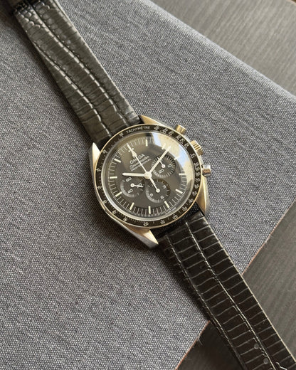 Matte Black Lizard Emboss - Stitch-less Strap