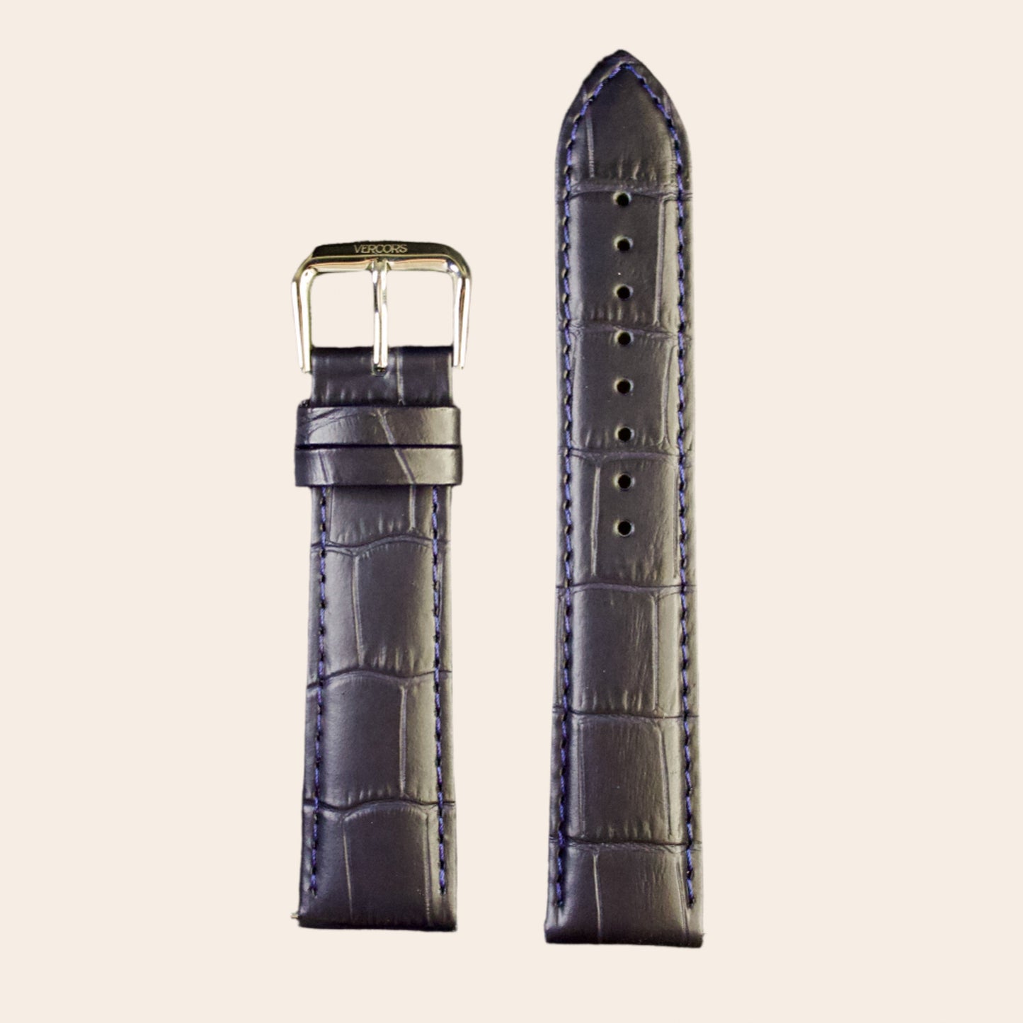 Matte Navy Croc Emboss Strap