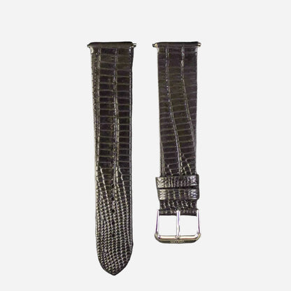 Matte Black Lizard Emboss - Stitch-less Strap